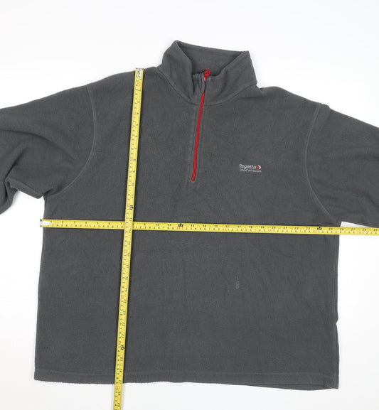 Regatta Mens Grey 2XL Fleece 1/4 Zip Pullover Sweatshirt