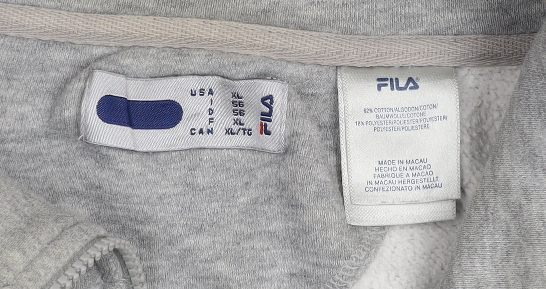 Fila Men's Grey XL 1/4 Zip High Neck Sweatshirt