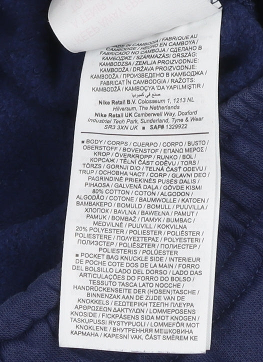 Nike Boys Blue Jogger Activewear Trousers M 10-11 Years Cotton Blend