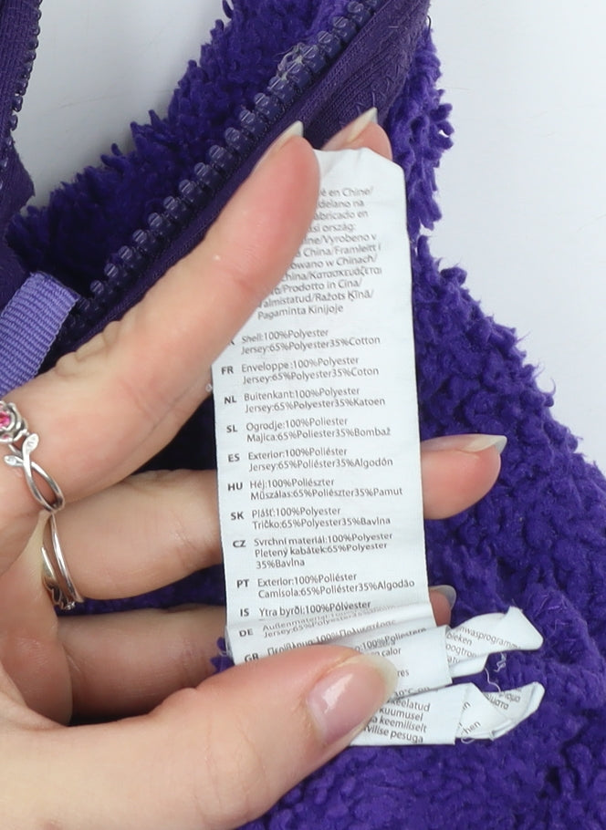 Additional view of Gelert girls’ purple fleece 1/4 zip jacket 9-10 years lightweight outdoor