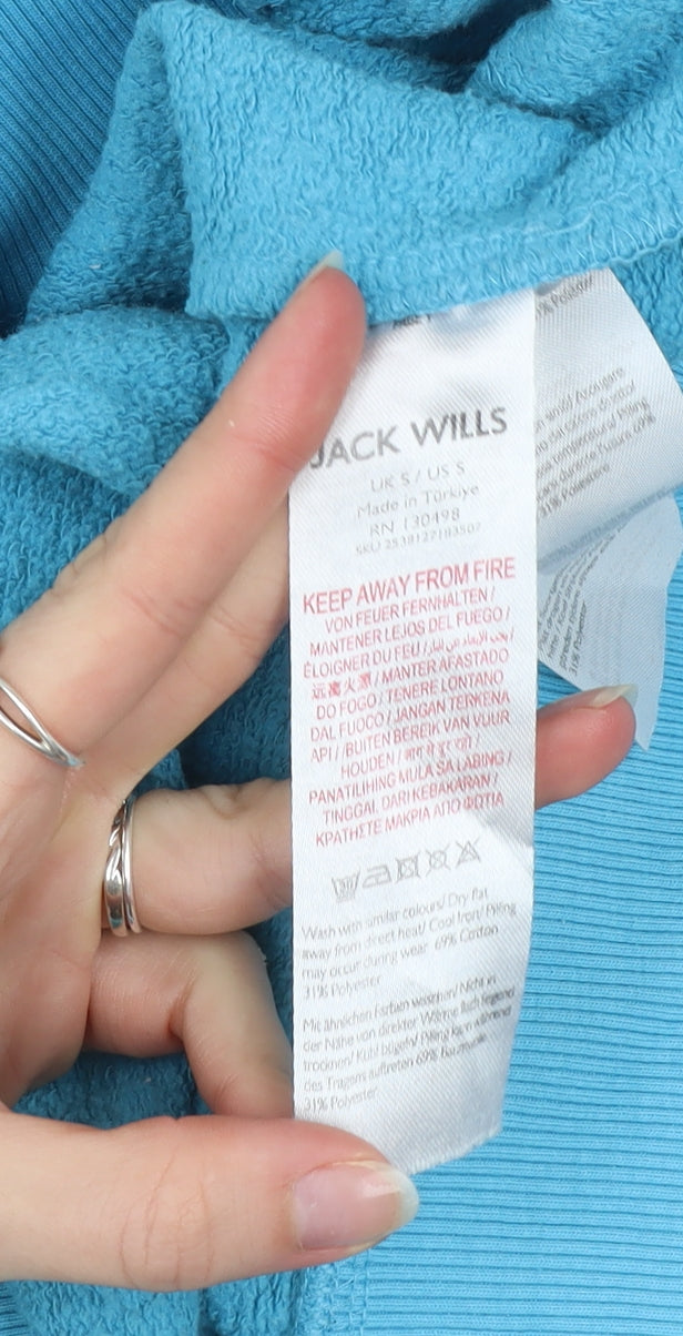 Jack Wills Men's Blue Pullover Hoodie Size S Oversized Fit