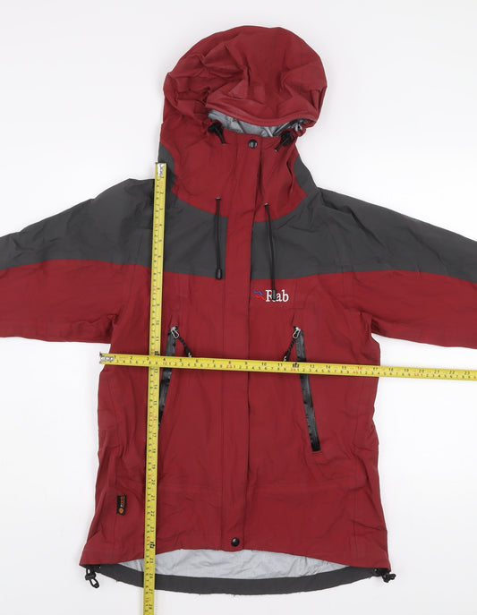 Rab Women's Red Waterproof Rain Jacket Size 10 Hooded Outdoor Coat