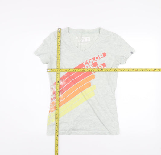 Color Me Rad Grey V-Neck Short Sleeve Sports Graphic Men's T-Shirt Size S
