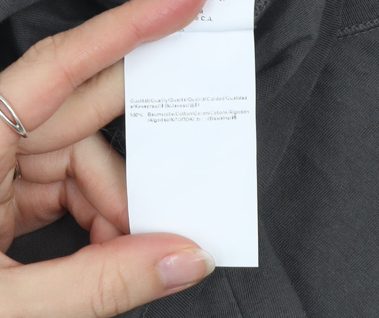 Hugo Boss Men's Grey Small Crew Neck Cotton T-Shirt