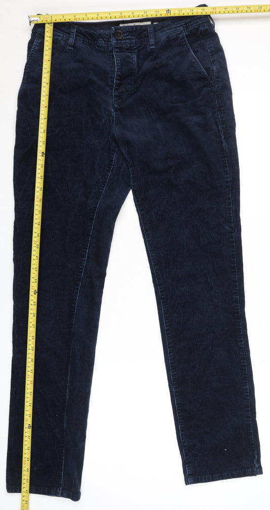Boden Men's Blue Corduroy Regular Fit Chino Trousers W32 L34
