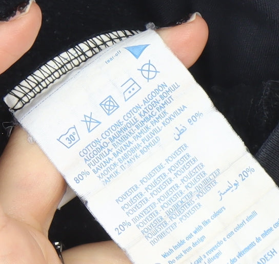 Champion Men's Black Pullover Hoodie M Fleece Logo Sweatshirt