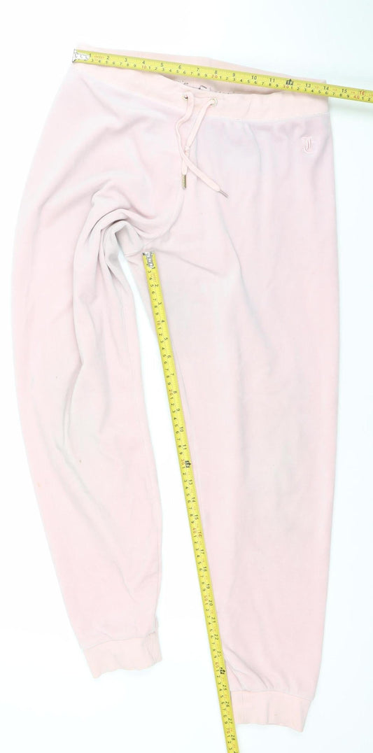 Juicy Couture Women’s Pink Velour Joggers Size M Regular Fit
