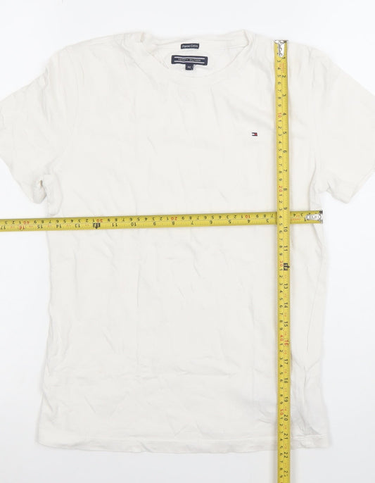 Tommy Hilfiger Boys White Organic Cotton Logo T-Shirt 12 Years