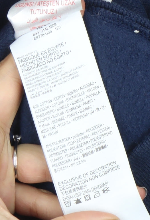 Levi's Boys Navy Blue Pullover Hoodie 12 Years Cotton Blend Logo Sweatshirt