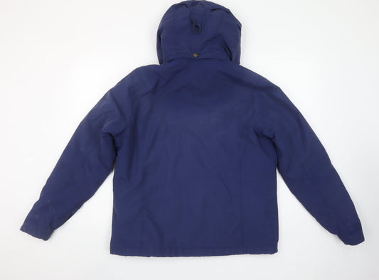 Lands' End Women's Blue Hooded Parka Jacket Size M Regular