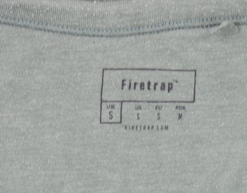 Firetrap Men's Green V-Neck Short Sleeve Cotton T-Shirt Size S