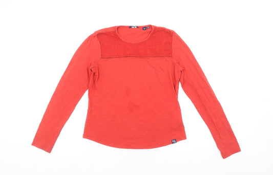 Womens UK Size 8 Superdry Red Cotton T-Shirt