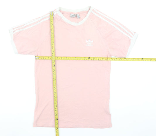 Adidas Womens Pink Short Sleeve Cotton Jersey Sports T-Shirt M