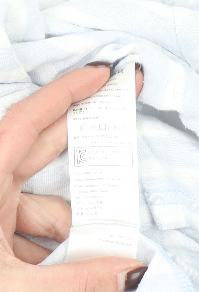 Joules Women's Blue Striped Boat Neck 3/4 Sleeve Cotton T-Shirt Size 16