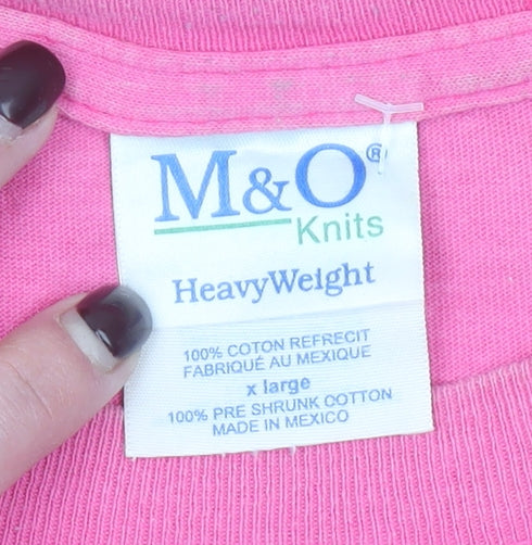 M&O Knits Womens Pink Minnie 1928 Florida Cotton T-Shirt XL