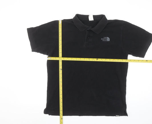 The North Face Men's Black Cotton Polo Shirt Size M Regular Fit