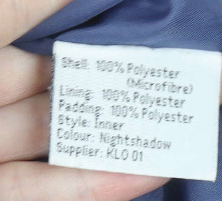 Joules Women’s Blue Quilted Jacket Size L Casual Zip Lightweight Outerwear