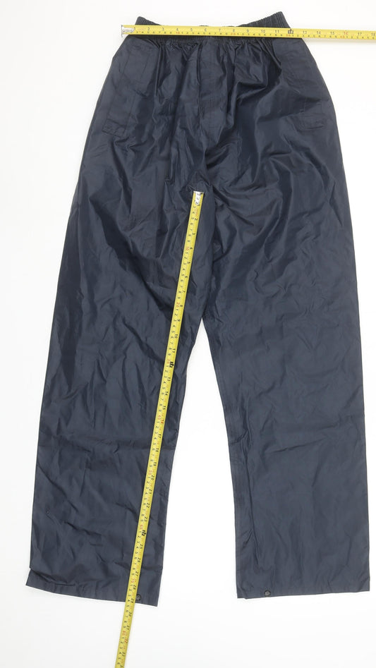 Regatta Mens Blue Waterproof Rain Trousers Size S 28in Elasticated Waist