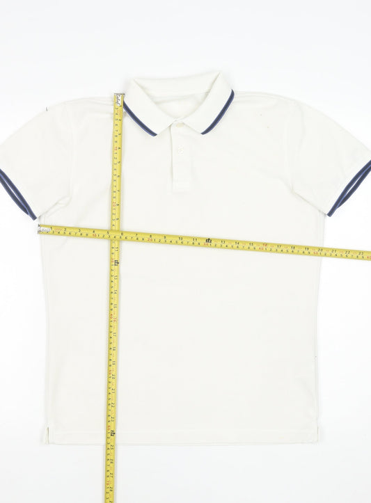 UNIQLO Men's White Polo Shirt L Short Sleeve Polyester Casual