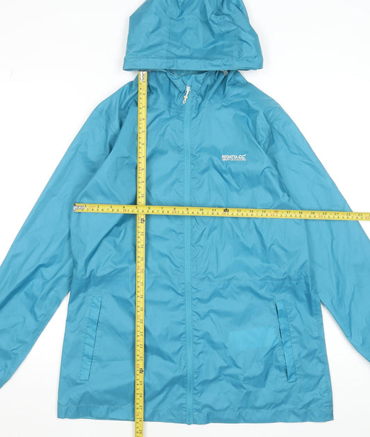 Regatta Women Blue Waterproof Hooded Rain Jacket Size 14