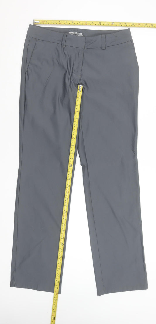 Nike Golf Women’s Grey Dri-Fit Trousers UK 10 Straight Leg Polyester