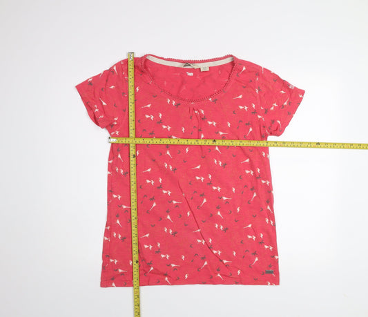 Regatta Womens Pink Cotton Floral T-Shirt UK 12 Summer Top