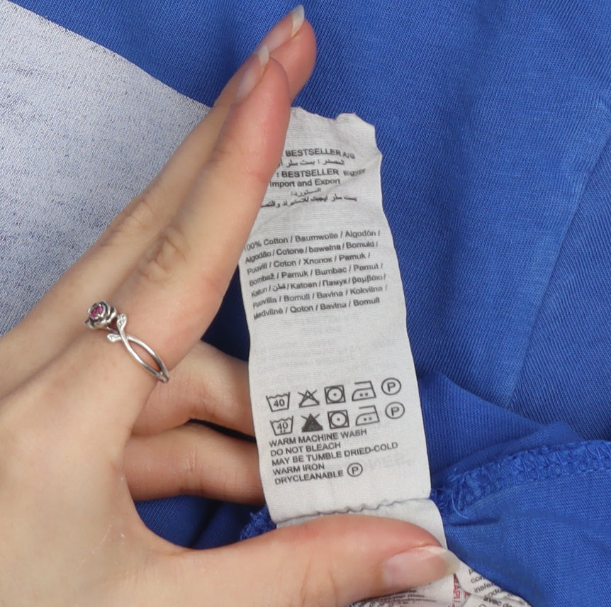 Jack & Jones Core Men's Blue XL Graphic Print Cotton T-Shirt