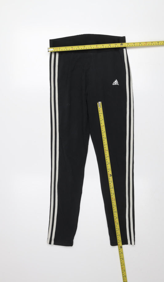 Adidas Womens Black Slim Fit Leggings Medium Activewear Trousers