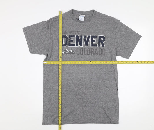 Delta Men’s Grey Denver Colorado Graphic Cotton Blend T-Shirt M