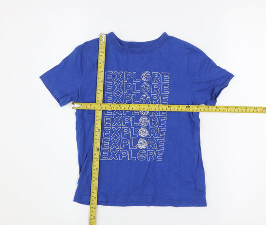 GAP Kids Boys Blue Explore Graphic Cotton T-Shirt Size 6-7 Years