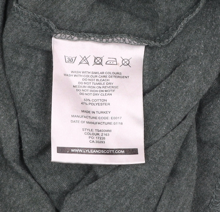 Mens UK Size M Lyle & Scott Green Cotton Blend T-Shirt