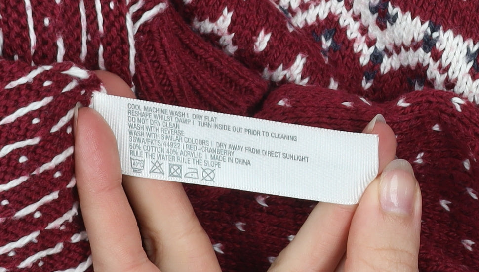 Fat Face Women's Red Fair Isle Knit Jumper Dress Size 12