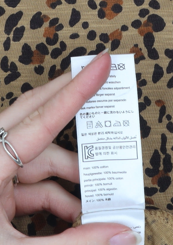 Joules Women’s Brown Leopard Print Long Sleeve Cotton Top UK 10