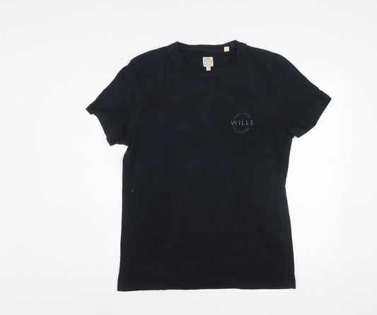 Mens UK Size S Jack Wills Black Cotton T-Shirt