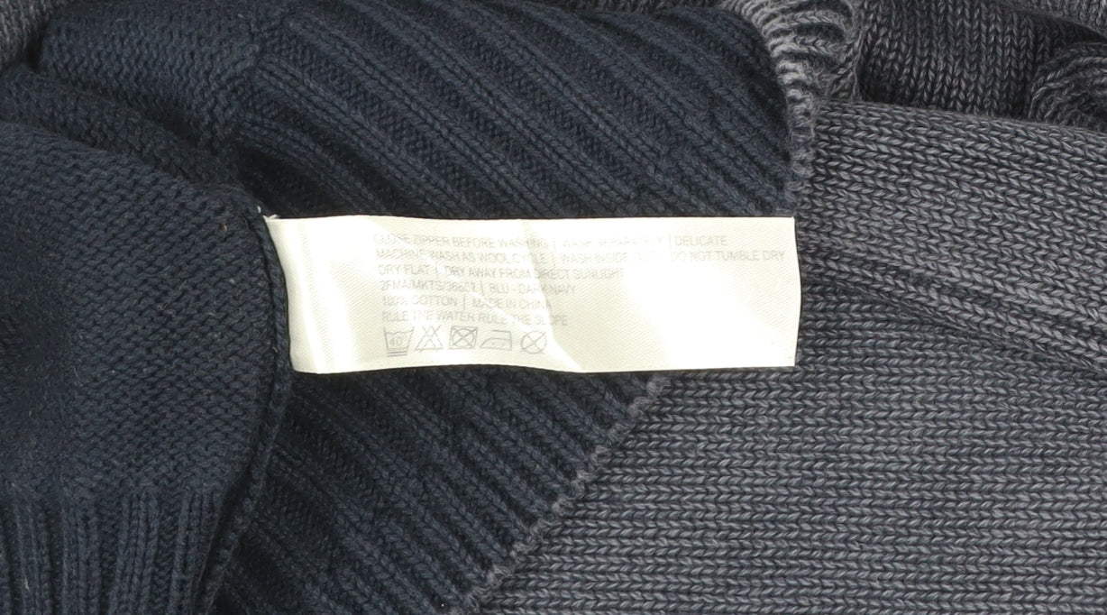 Fat Face Men's Blue 1/4 Zip Cotton Jumper Size L Outdoor Classic Knit