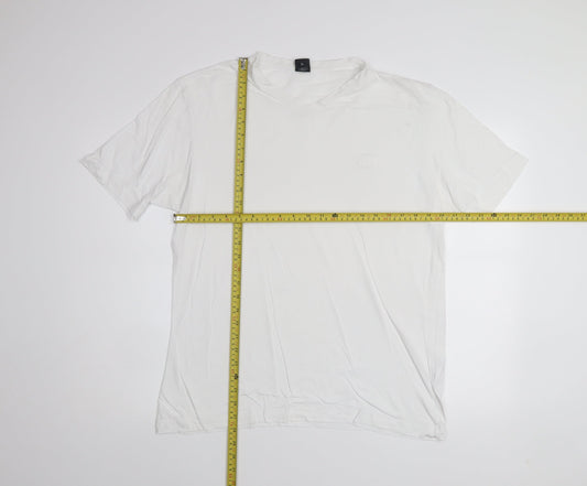 Hugo Boss Men's White Cotton Regular Fit Short Sleeve T-Shirt XL