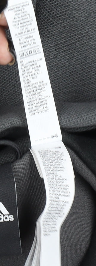 Adidas Men’s Grey All Blacks Full Zip Hooded Track Jacket Size M