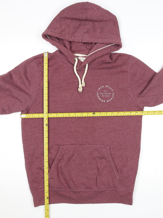 Jack Wills Men's Purple XS Pullover Hoodie Fleece Cotton Blend