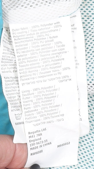 Regatta Women Blue Waterproof Hooded Mid-Length Rain Coat UK 12