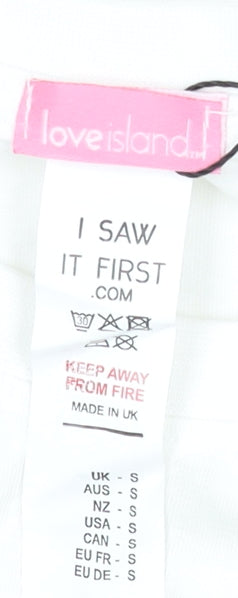 I Saw It First Women’s White Love Island T-Shirt Dress S