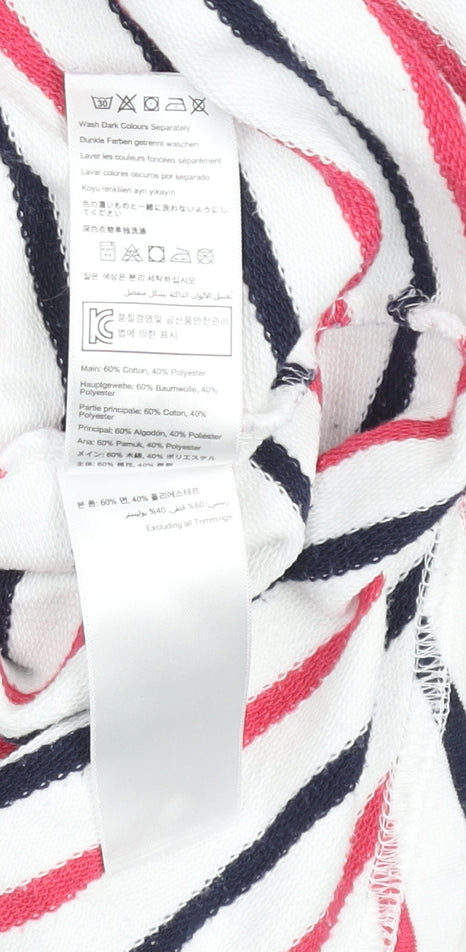 Joules Women’s Multicoloured Striped 1/4 Zip Cotton Jumper UK 18