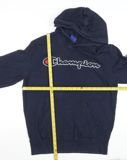 Champion Men's Blue Pullover Hoodie Medium Logo Sportswear