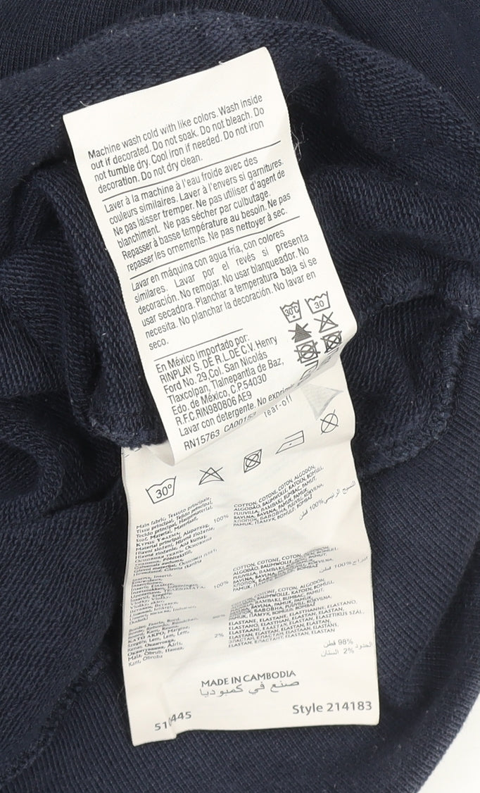 Champion Men's Blue Pullover Hoodie Medium Logo Sportswear