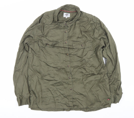 Additional front view of Lee Cooper Men's Green Long Sleeve Button-Up Casual Shirt M