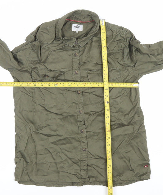 Lee Cooper Men's Green Long Sleeve Button-Up Casual Shirt M