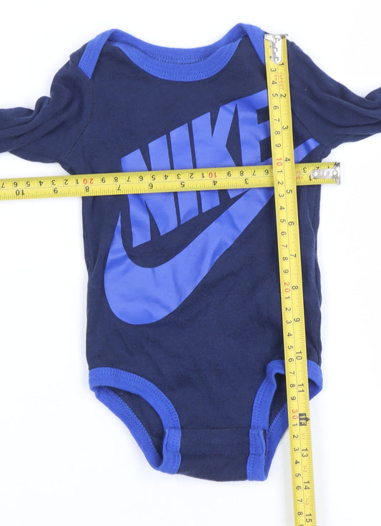 Nike Blue Long Sleeve Baby Bodysuit 0-6 Months Unisex Sports Babygrow