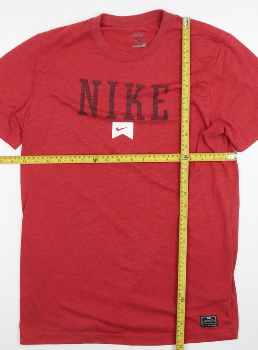 Nike Men's Red Dri-Fit Sports T-Shirt Size L Regular Fit