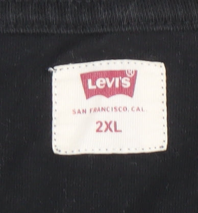 Levi's Men's Black 2XL Crew Neck Cotton Logo T-Shirt