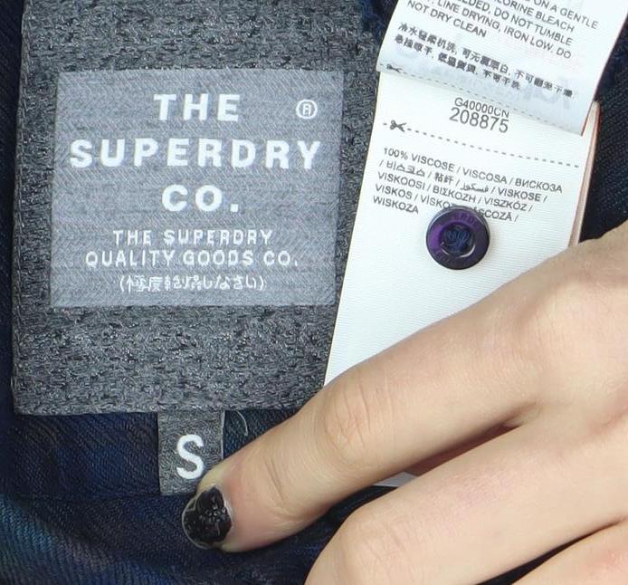 Superdry Men Green Blue Plaid Button-Up Shirt Size S Viscose