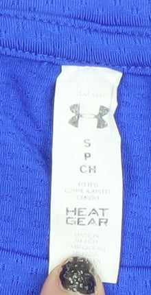 Under Armour Womens Blue HeatGear Fitted Short Sleeve T-Shirt Size S
